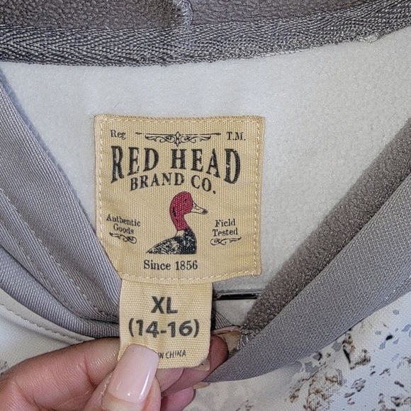 RedHead Kids Camouflage Hoodie in Gray and White Size 14-16 - Picture 3 of 6